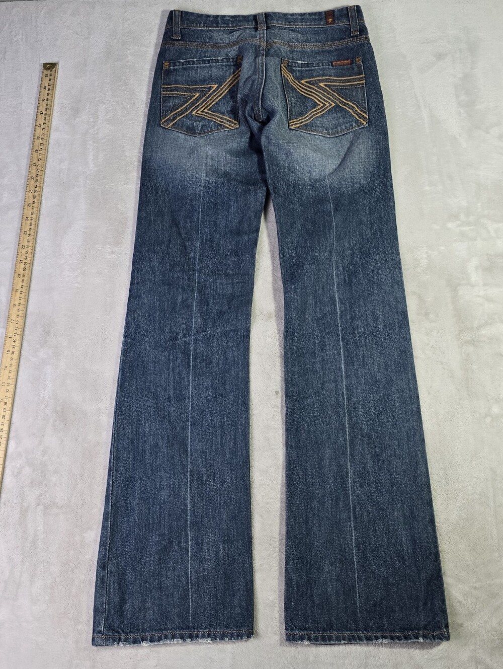 NWT Seven For All Mankind Flynt Blue Jeans Bootcut Size 27 X 33 Made In USA